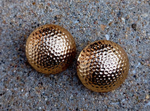 Load image into Gallery viewer, Vintage Large Chunky gold Metal Half Ball Earrings Kargo Fresh
