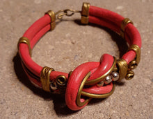 Load image into Gallery viewer, Vintage Leather and Brass Bracelet Kargo Fresh
