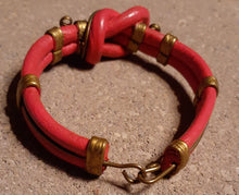 Load image into Gallery viewer, Vintage Leather and Brass Bracelet Kargo Fresh
