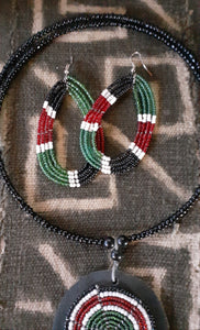 Vintage  Maasai Tribal Collar and Earrings Set Kargo Fresh