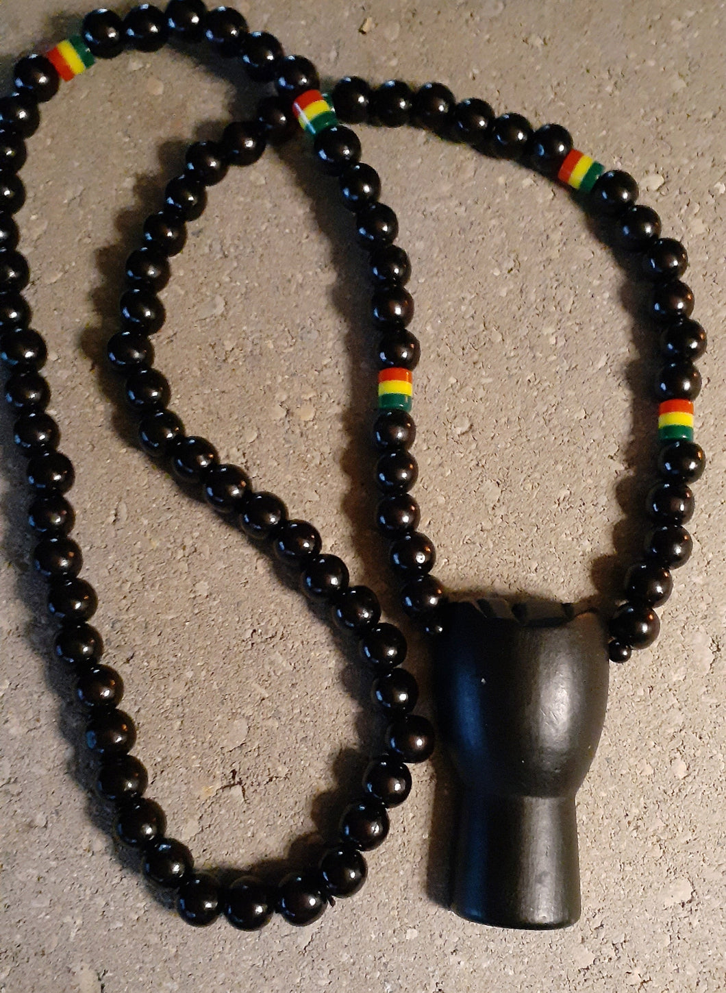 Vintage Mens  Black Power Fist Necklace Kargo Fresh