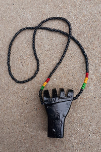 Vintage Mens  Black Power Fist Necklace Kargo Fresh