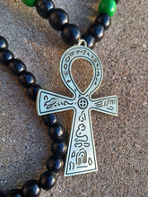 Load image into Gallery viewer, Vintage Mens Chunky Brass and Marble Ankh Necklace Kargo Fresh
