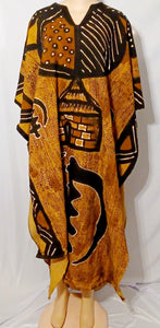 Vintage Mudcloth Grand bubu Mudcloth Poncho Gye Nyame Rare Kargo Fresh