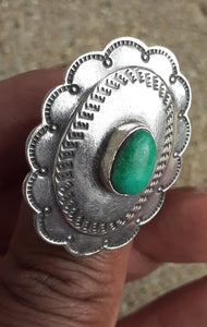 Vintage Native American Turquoise and Sterling Silver Ring Kargo Fresh