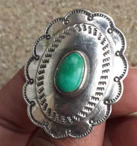 Vintage Native American Turquoise and Sterling Silver Ring Kargo Fresh