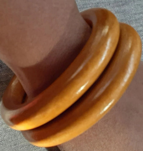 Vintage Natural Wood Bangle Set Kargo Fresh