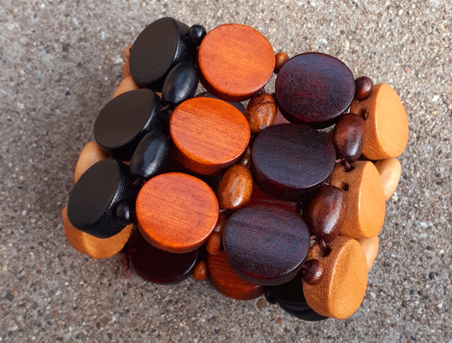 Vintage Natural Wood Stretch Bracelet Kargo Fresh