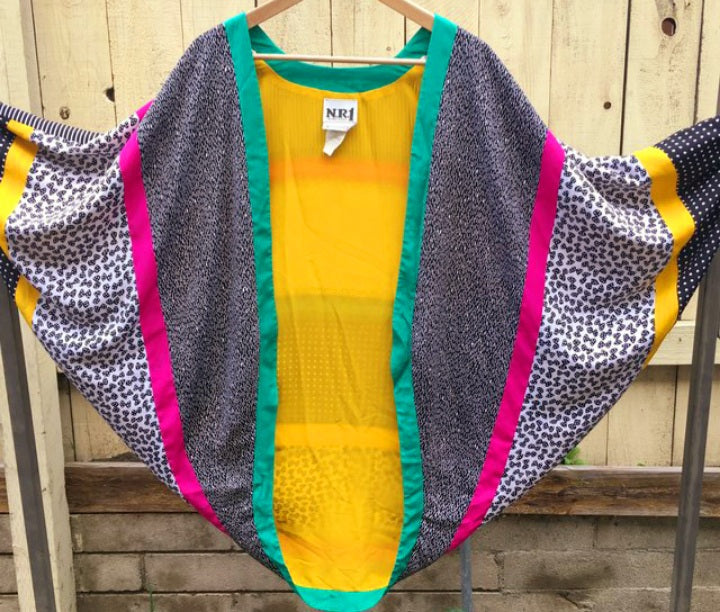 Vintage Ned Gould NR1 Geometric PONCHO L-XL Kargo Fresh