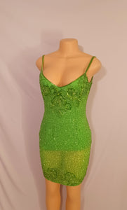 Vintage Nite Lines Sequin Cocktail Dress 8 Kargo Fresh