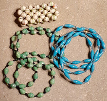 Load image into Gallery viewer, Vintage Paper Bead Layering Necklace Set Kargo Fresh
