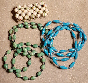 Vintage Paper Bead Layering Necklace Set Kargo Fresh