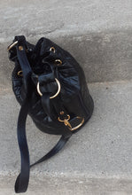 Load image into Gallery viewer, Vintage Quilted Faux Leather Drawstring Bucket Bag NWT Kargo Fresh
