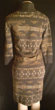 Load image into Gallery viewer, Vintage Ralph Lauren Native Print Jersey Shawl Dress Size Extra Small Kargo Fresh
