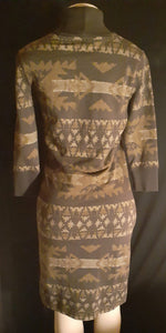 Vintage Ralph Lauren Native Print Jersey Shawl Dress Size Extra Small Kargo Fresh