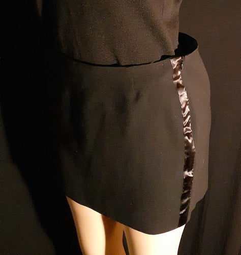 Vintage Ralph Lauren Wool Tuxedo Stripe Mini Skirt Size 10 Kargo Fresh