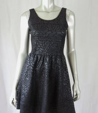 Load image into Gallery viewer, Vintage Saks Fifth Avenue Floral Black Skater Dress Size Medium Kargo Fresh
