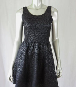 Vintage Saks Fifth Avenue Floral Black Skater Dress Size Medium Kargo Fresh
