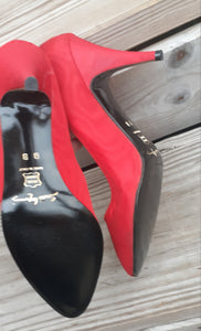 Vintage Sesto Meucci Red Taffeta Heels 9 B Kargo Fresh