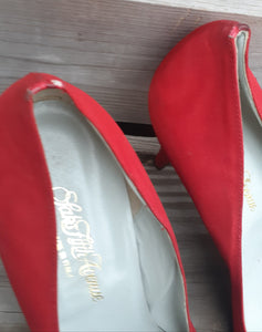 Vintage Sesto Meucci Red Taffeta Heels 9 B Kargo Fresh