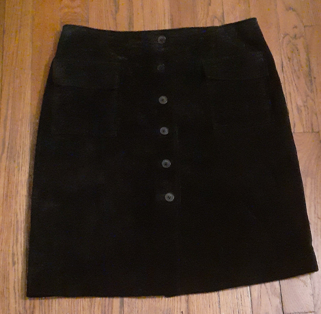 Vintage Style Black Suede Mini Skirt Size 10 Kargo Fresh