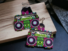 Load image into Gallery viewer, Vintage Style Hip Hop Boombox Wooden Earrings Kargo Fresh
