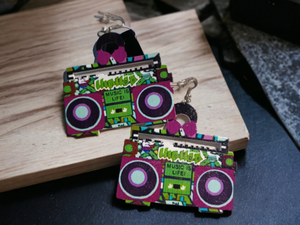 Vintage Style Hip Hop Boombox Wooden Earrings Kargo Fresh