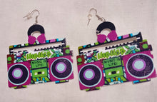 Load image into Gallery viewer, Vintage Style Hip Hop Boombox Wooden Earrings Kargo Fresh
