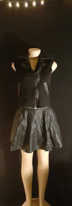 Vintage Vegan leather Skater Skirt and Moto Vest Set Kargo Fresh