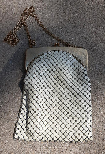 Vintage Whiting & Davis 1950s Era Metal Mesh Purse Kargo Fresh