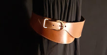 Load image into Gallery viewer, Vintage Wide Antique Saddle Leather Belt Size Medium Kargo Fresh

