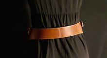 Load image into Gallery viewer, Vintage Wide Antique Saddle Leather Belt Size Medium Kargo Fresh
