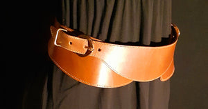 Vintage Wide Antique Saddle Leather Belt Size Medium Kargo Fresh