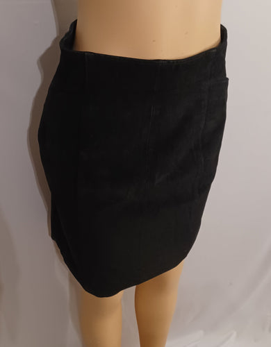 Vintage Wilsons 1990s Black Suede Mini Skirt Size Medium Kargo Fresh