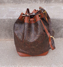 Load image into Gallery viewer, Vintage XL  Faux Leather Paisley print Bucket Bag Kargo Fresh
