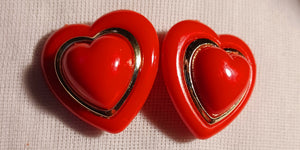 Vintage acrylic heart clip on earrings Kargo Fresh