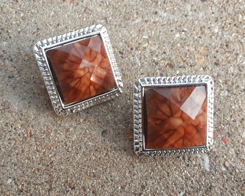 Vintage chunky Acrylic Clip On Earrings Kargo Fresh