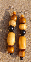 Load image into Gallery viewer, Vintage chunky natural wood bead earrings Kargo Fresh
