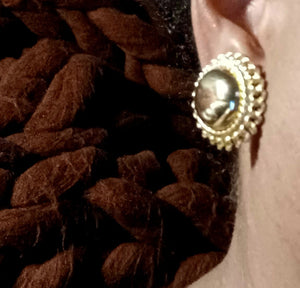 Vintage clip on gold button studs 1980s Kargo Fresh