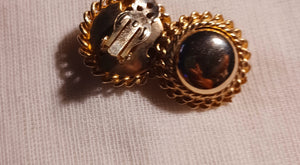 Vintage clip on gold button studs 1980s Kargo Fresh