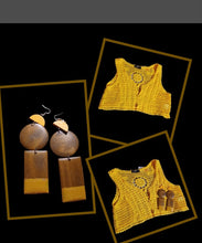 Load image into Gallery viewer, Vintage crochet crop top and matching earrings Kargo Fresh
