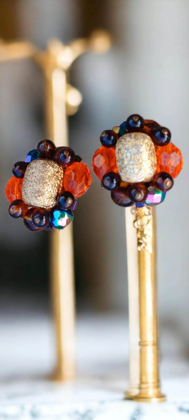 Vintage crystal cluster clip on earrings 1960s Kargo Fresh