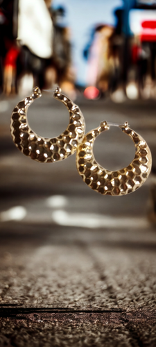 Vintage gold hammered hoops Kargo Fresh