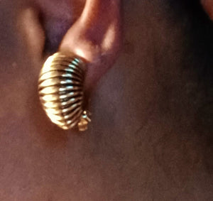 Vintage gold huggie hoop clip on earrings Kargo Fresh