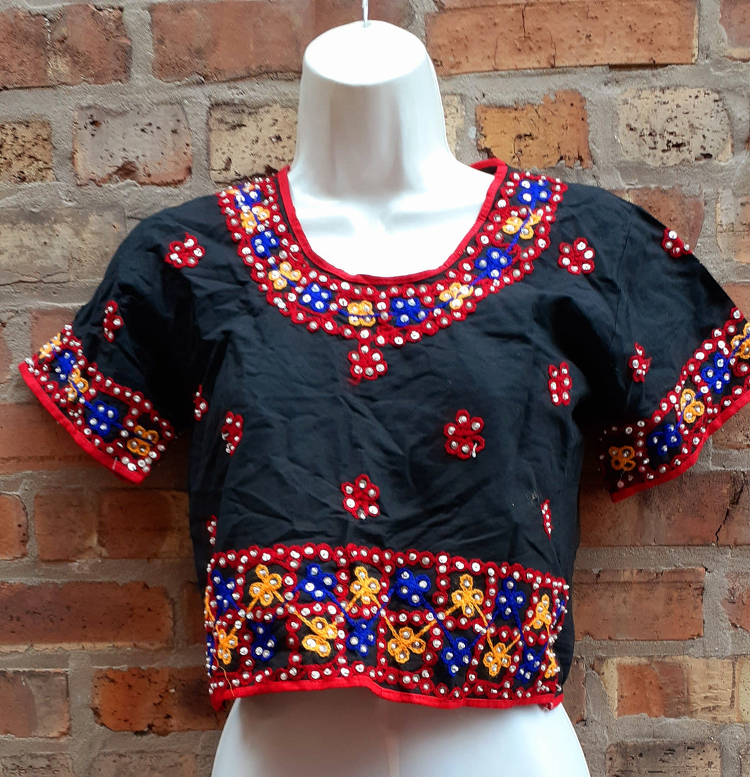 Vintage handmade Cotton Indian Choli Size Small Kargo Fresh