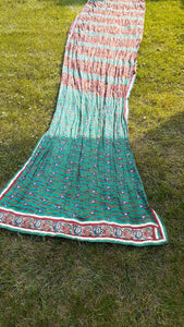 Vintage handmade Indian Sari Rayon Sequins Hand Embellished Kargo Fresh