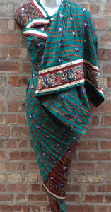 Vintage handmade Indian Sari Rayon Sequins Hand Embellished Kargo Fresh