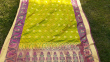 Load image into Gallery viewer, Vintage handmade Indian Silk Sari Gold Embroidered and glass beads Kargo Fresh
