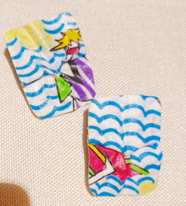 Vintage handmade Paper Design Clip On Earrings Kargo Fresh