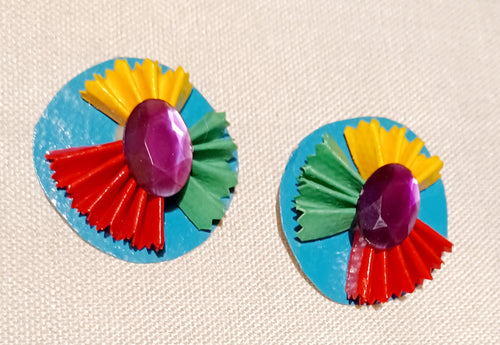 Vintage handmade Paper Design Clip On Earrings Kargo Fresh